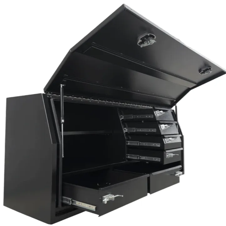 Плоский алюминиевый ящик для инструментов с боковым открыванием