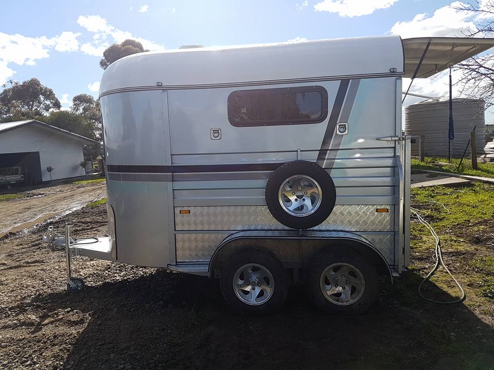 стандартный тип 2 лошадиных прицепа для перевозки лошадей с угловой загрузкой